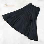 社交ダンス 衣装 スカート ブラック系 チャコット Chacott 黒 無地 シンプル レッスン 練習 ストレッチ 伸縮 上品 日本製 オールブラック ダンス衣装 パーティー