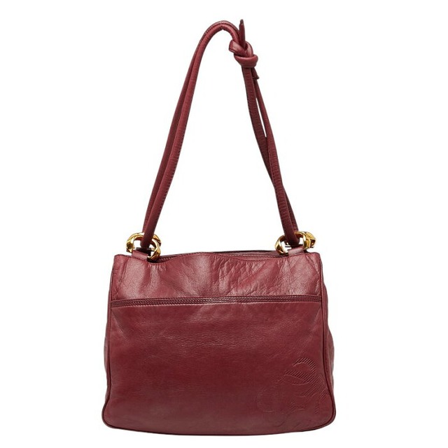 ロエベ アナグラム ショルダーバッグ ワインレッド レザー レディース LOEWE 【中古】