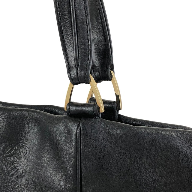 LOEWE ロエベ ハンドバッグ ブラック アナグラム ナッパレザー トートバッグ vintage ヴィンテージ オールド wh5jjz