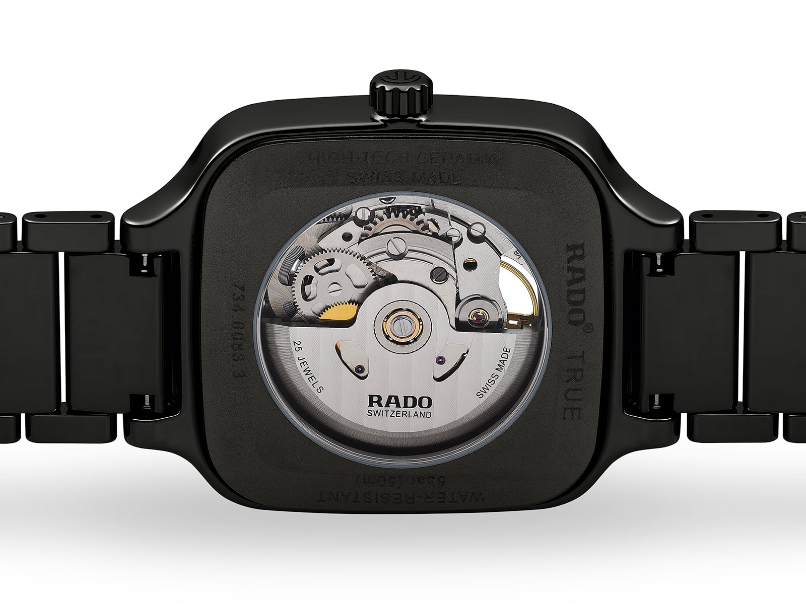 【RADO ラドー】True Square Automatic Open Heart トゥルースクエア オープンハート（ブラック×シルバー）／国内正規品 腕時計