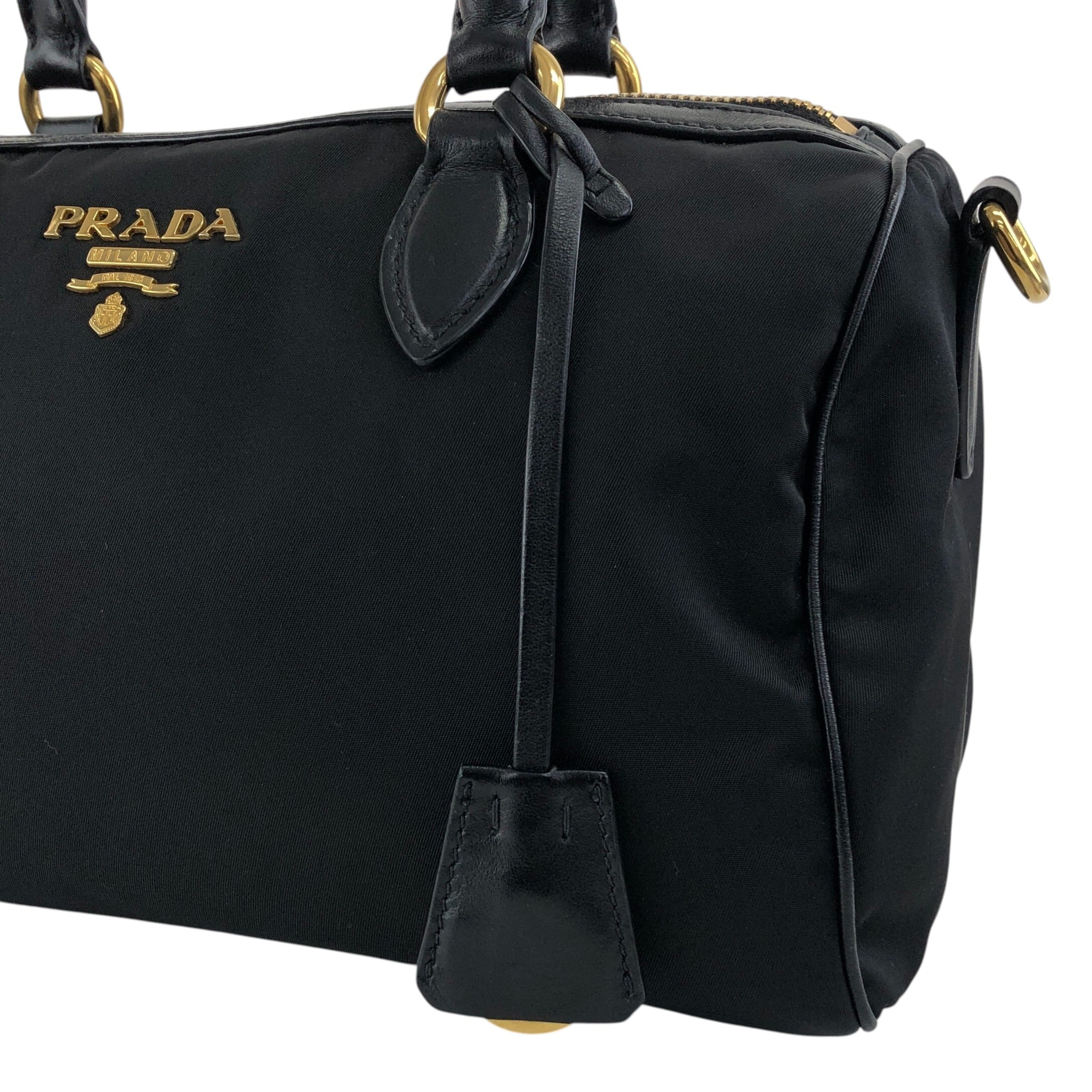 PRADA プラダ ボストンバッグ ブラック ロゴ ナイロン 2way vintage