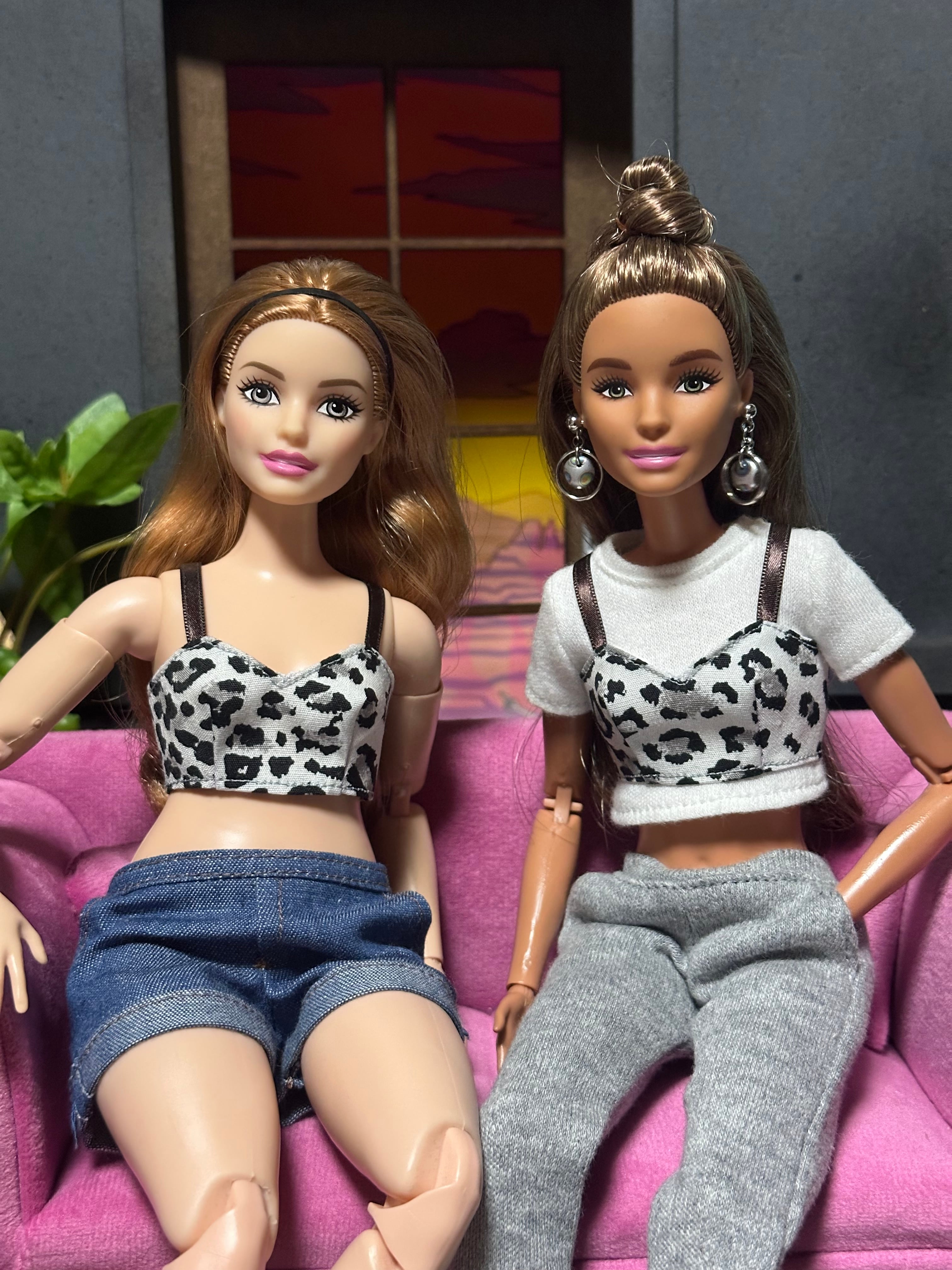 Curvy Barbie//カーヴィーバービー ヒョウ柄クロップドキャミトップス  