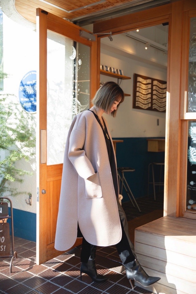 (original)neo coat (ベージュ×ブラック)