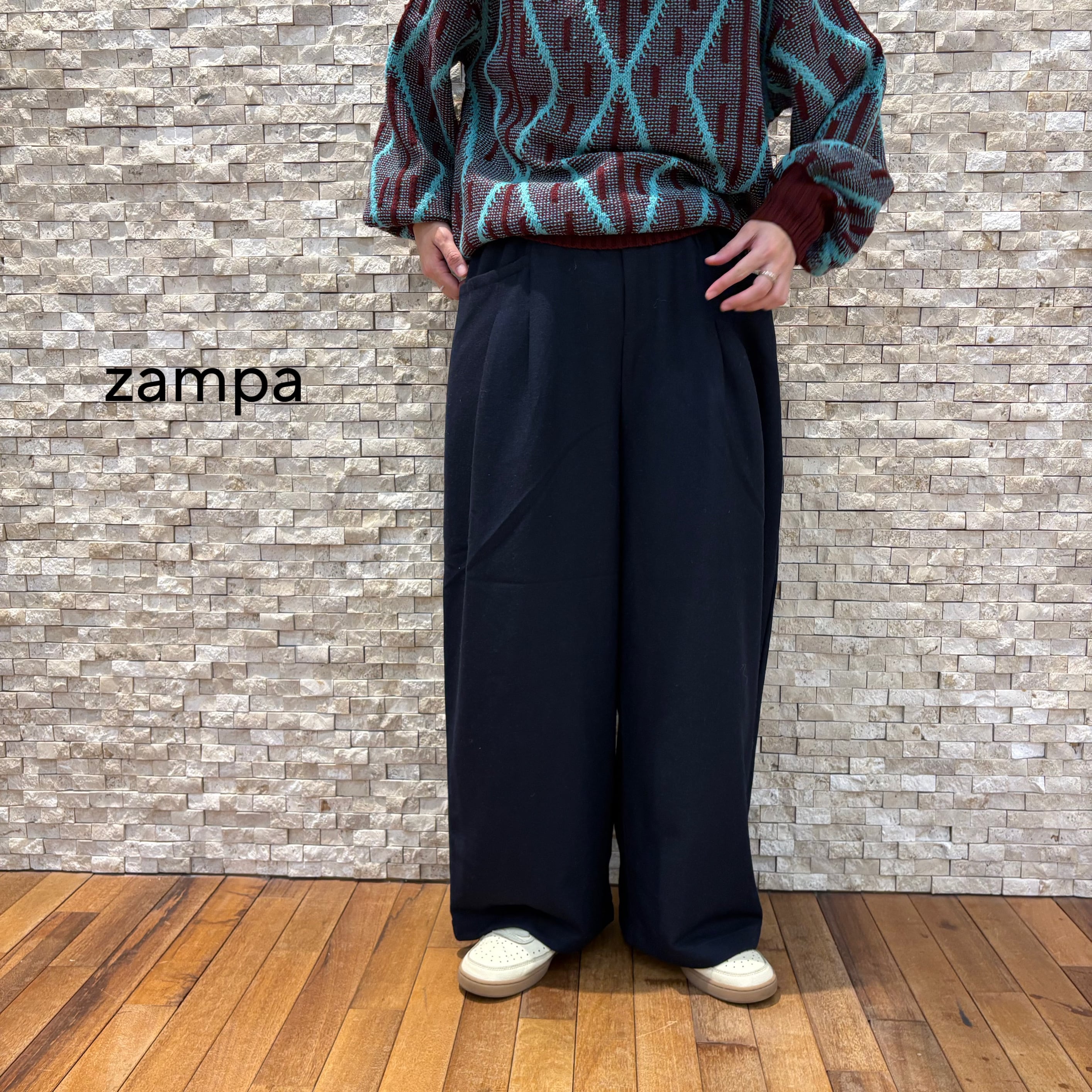 【zampa】タックボリュームイージーパンツ(34-0140)