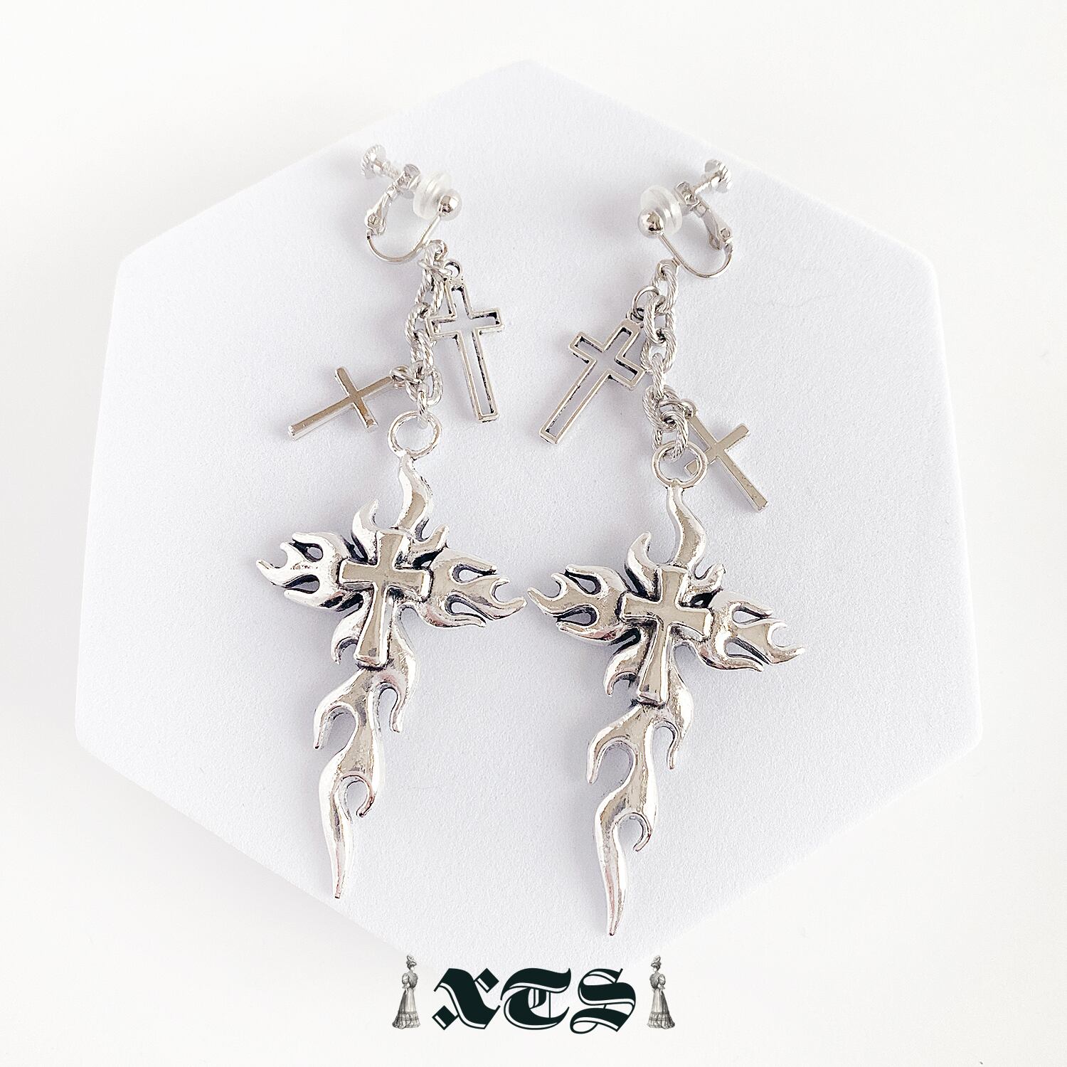 Fire Cross Earrings【TS0253】