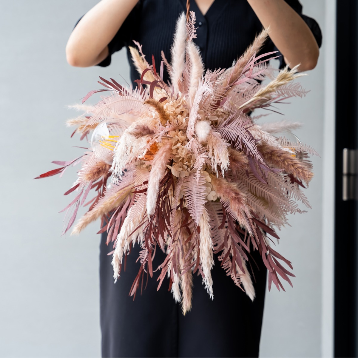 パンパスシャンデリア パンパス / 中型ドライフラワーシャンデリア / 品番 s1_8 / 照明