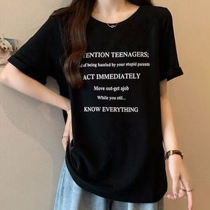 ロゴ Tシャツ レディース 春夏 韓国 半袖 トップス おしゃれ 大人 カジュアル アメカジ ストリートファッション カットソー ロゴT オーバーサイズ ゆったり 大人可愛い 大人女子 [LS-CET024]