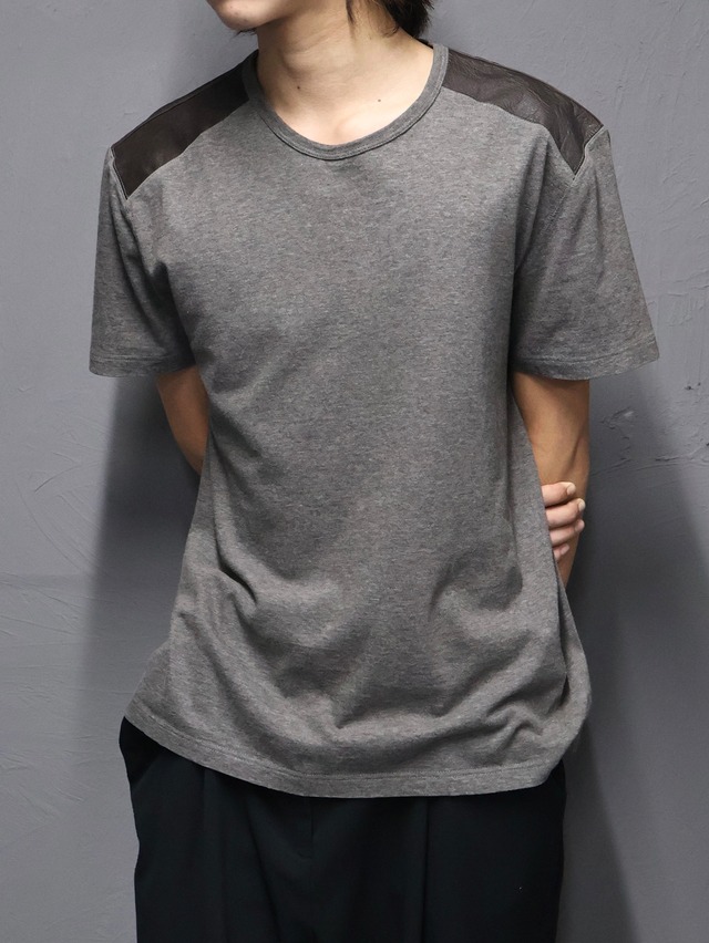 【GUCCI】leather switching t-shirt