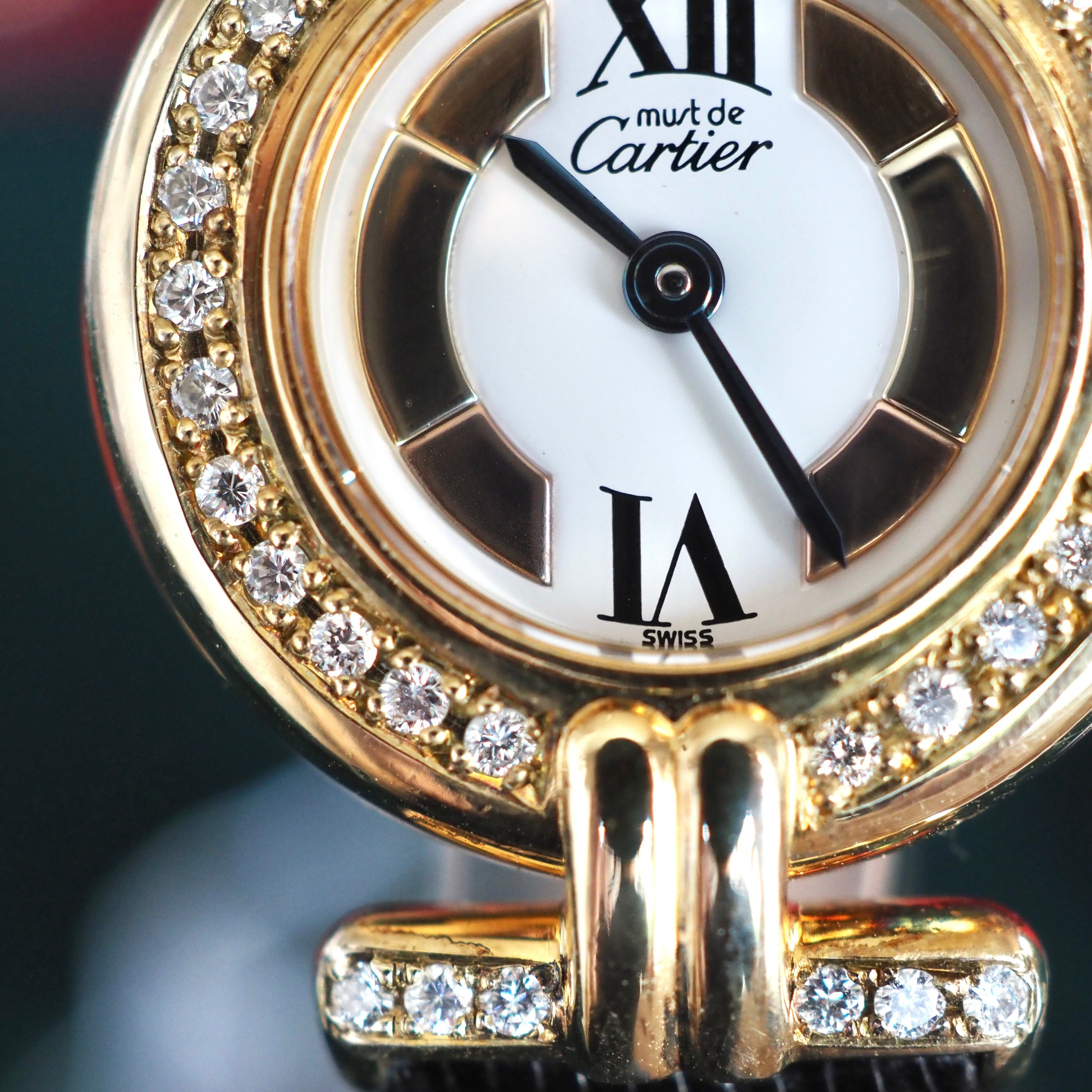 カルティエ マストコリゼ ダイヤ 極美品 ヴィンテージ レディース 時計 Cartier Cartier - カルティエ マストコリゼ ダイヤ 極美品 ホワイトローマン