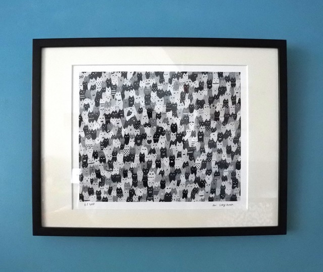 【版画】ねこだらけ-monotone-（300部限定）