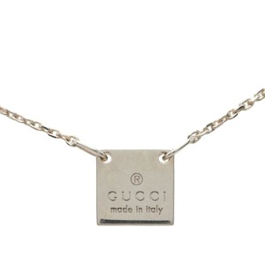 グッチ ミニ スクエア プレート ペンダント ネックレス SV925 シルバー レディース GUCCI 【中古】