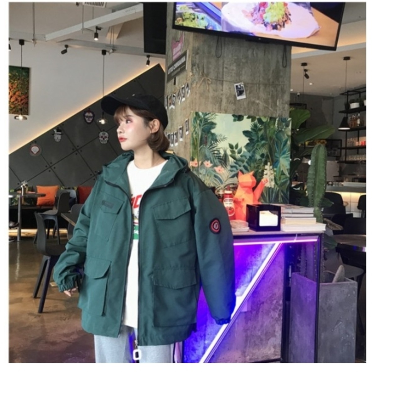韓国 レディース マウンテンパーカー レディース ナイロンジャケット 