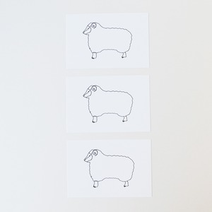 一筆書きの羊（ポストカード）3枚セット