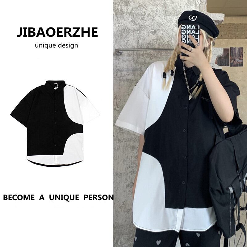 ダークサマールーズシャツ Tシャツ レディースブラックホワイトカジュアル 夏物 ケッペル13415214319