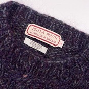 モヘア シルク混 アイルランド製 HELENA RUUTH ヘレナルース ニット セーター L/パープル系 メンズ ハンドメイド 高級