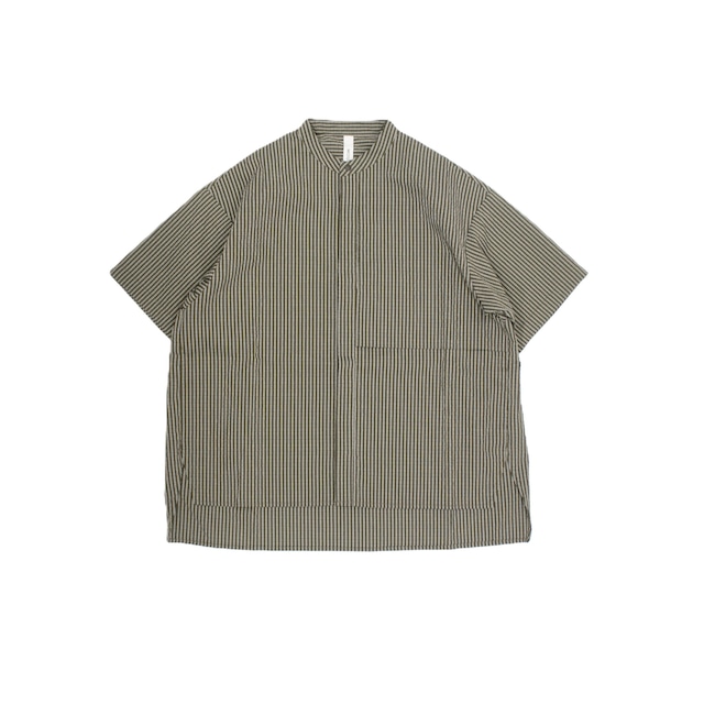 【 MOUN TEN. 26SS 】 air sucker s/s shirt / MS19-1936b / size 0 (150-160/Women) / khaki stripe 【 MOUN TEN. 26SS 】 air sucker s/s shirt / MS19-1936b / size 0 (150-160/Women) / khaki stripe