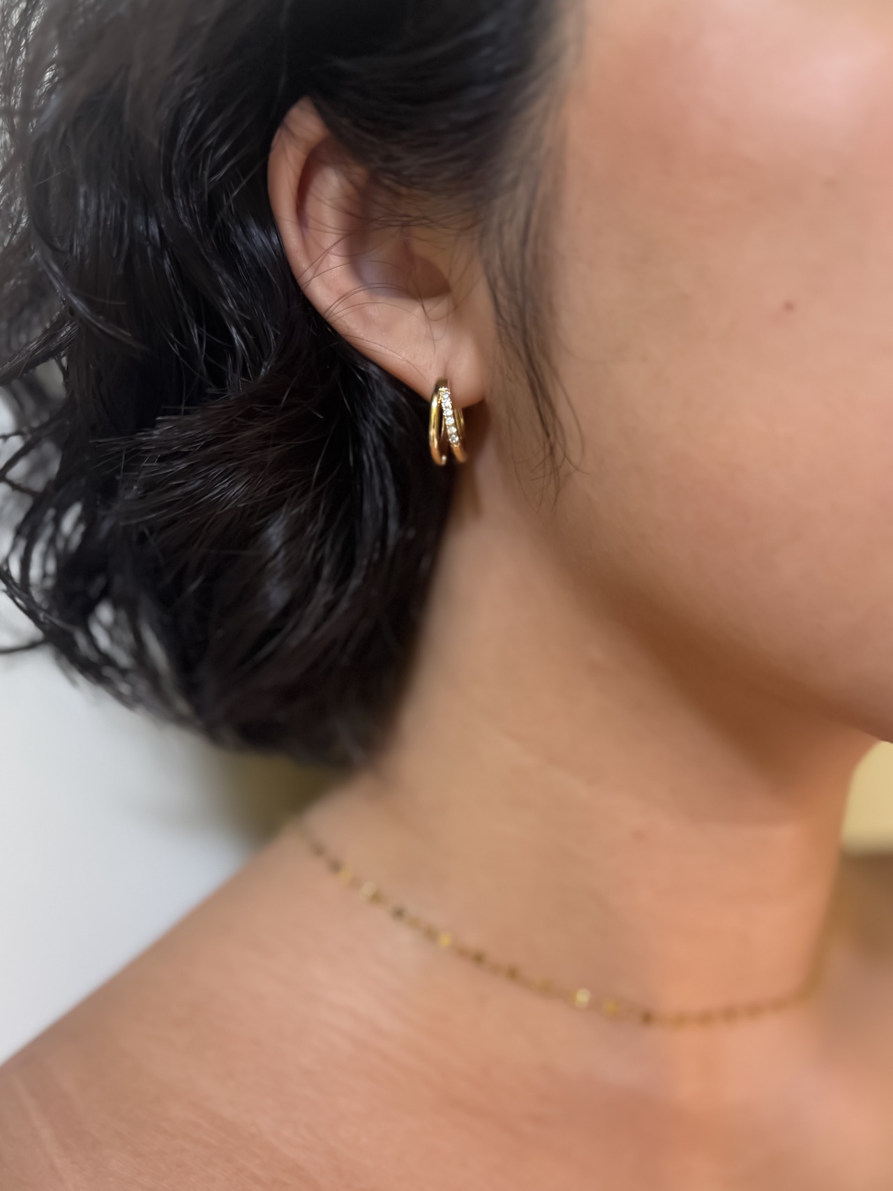 zirconia double hoop pierce