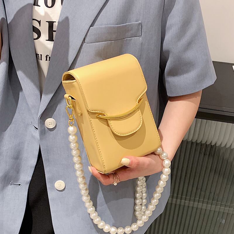 パールチェーン サマーレッド 夏物 真珠 メッセンジャーバッグ Tiancai_Wing_Bag979948560
