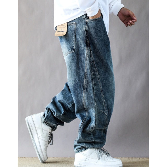 Wide silhouette denim pants C4558