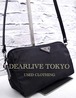 美品◆ PRADAプラダ ナイロンxレザー ショルダー カメラ バッグ ポーチ黒