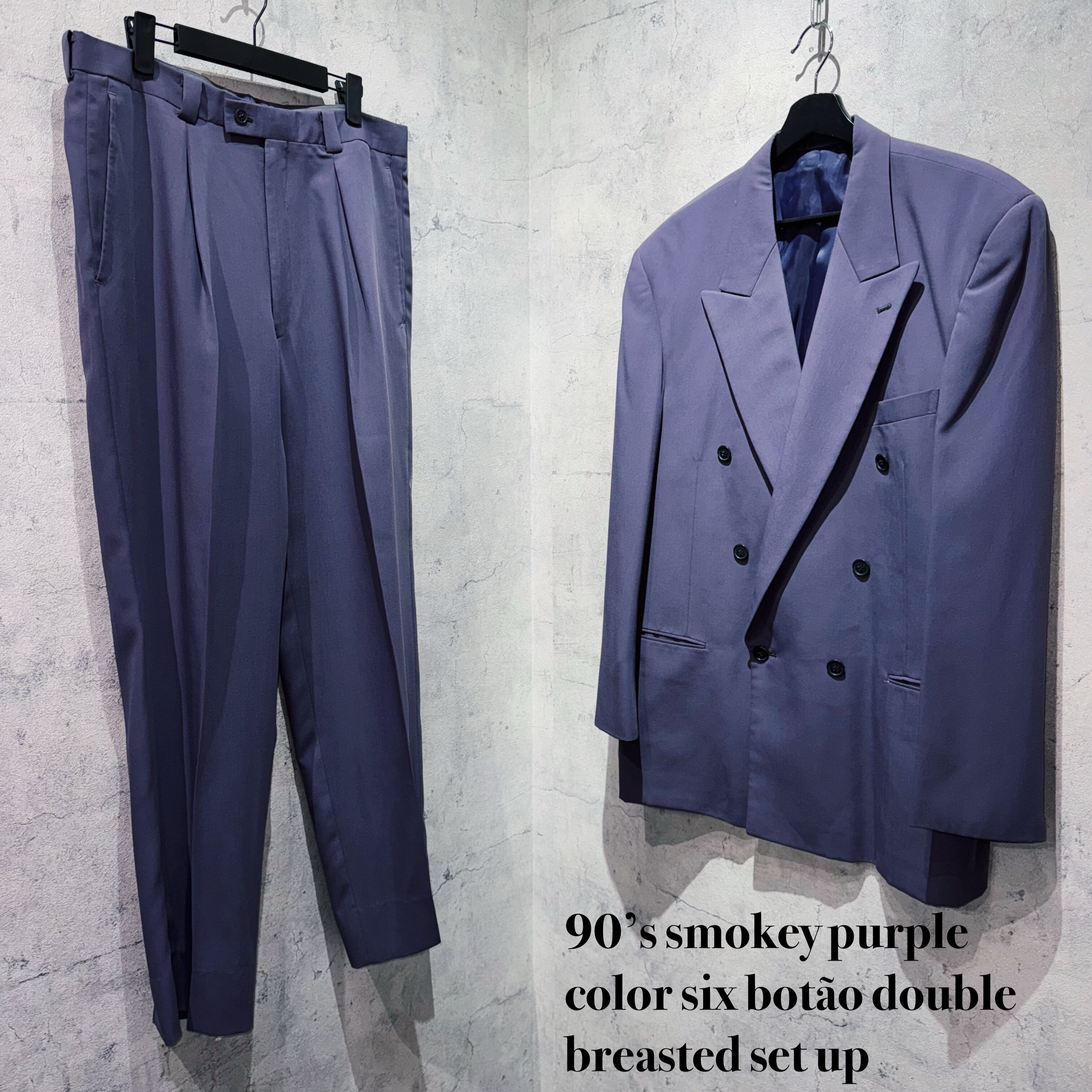 90’s smokey purple color six botão double breasted set up