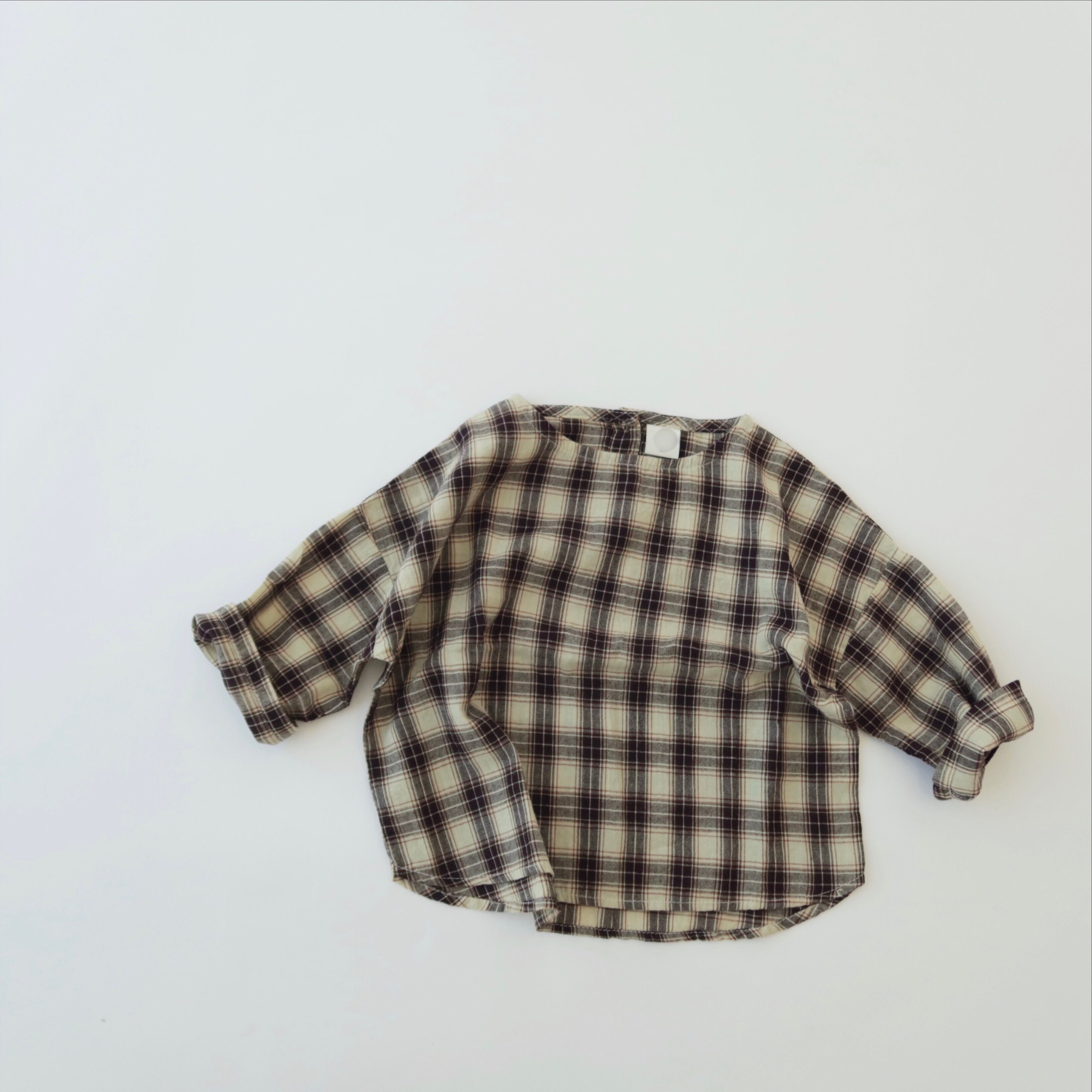 レトロチェックブラウス2