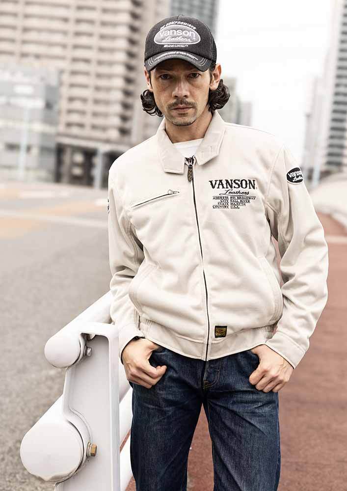 VSE26103S メッシュスウィングトップジャケット | vansonleathers