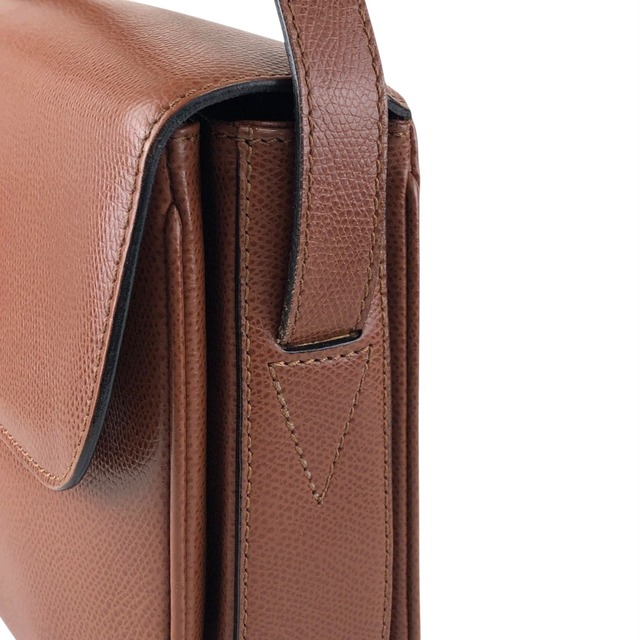 CELINE セリーヌ ショルダーバッグ ブラウン ターンロック ロゴ レザー vintage ヴィンテージ オールド hdtdu2