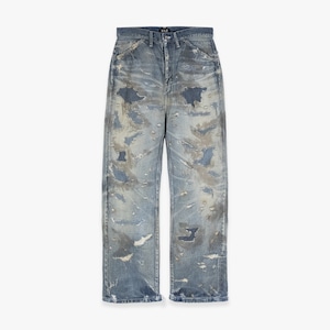 FAKE AS FLOWERS / FAF 26AW DESTROYED STRAIGT DENIM PANTS (INDIGO)