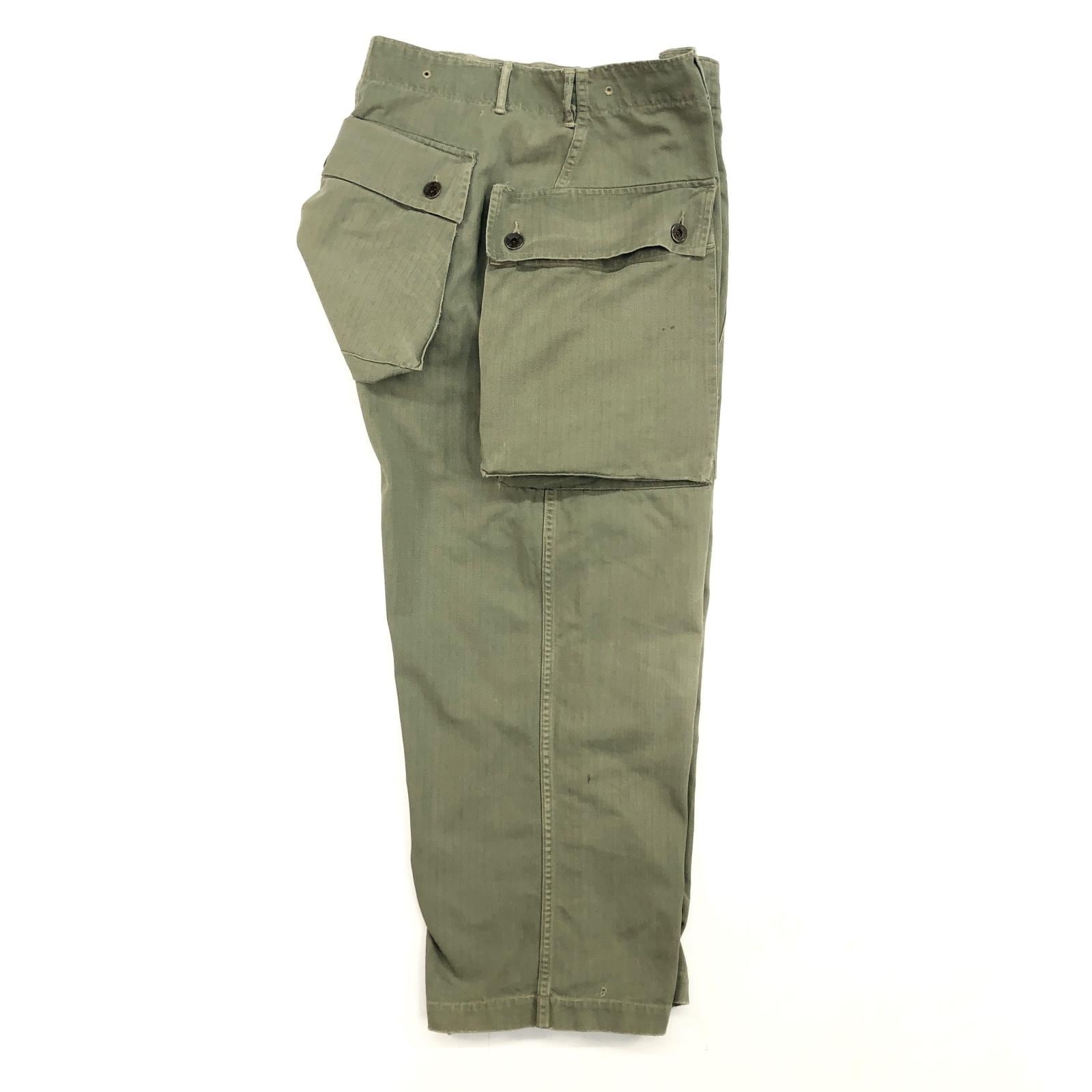 USMC 40年代 P-44 HBT モンキー パンツ カーゴパンツ 実寸 W31 L25 位