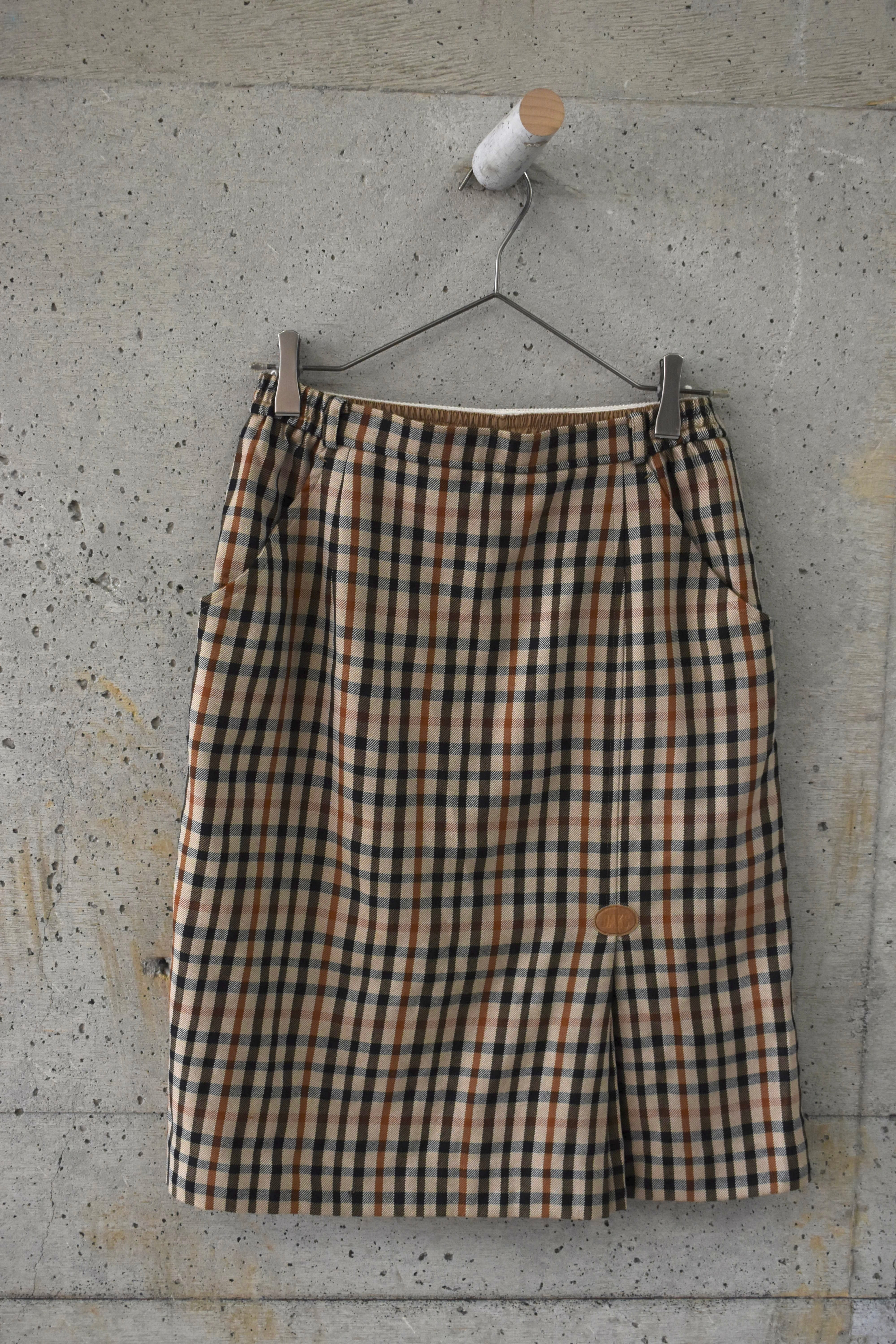 House check brown skirt