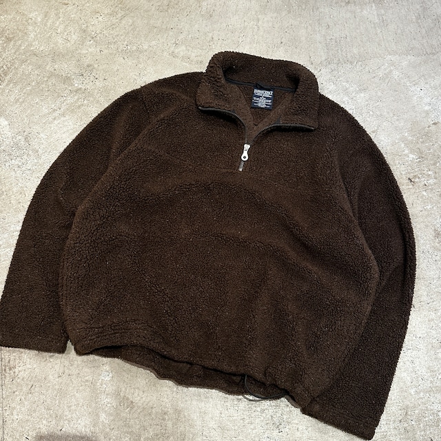 1990s LAND'S END FLEECE P/O JACKET BROWN USA