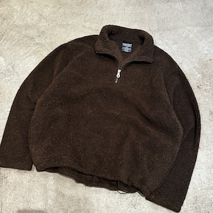 1990s LAND'S END FLEECE P/O JACKET BROWN USA