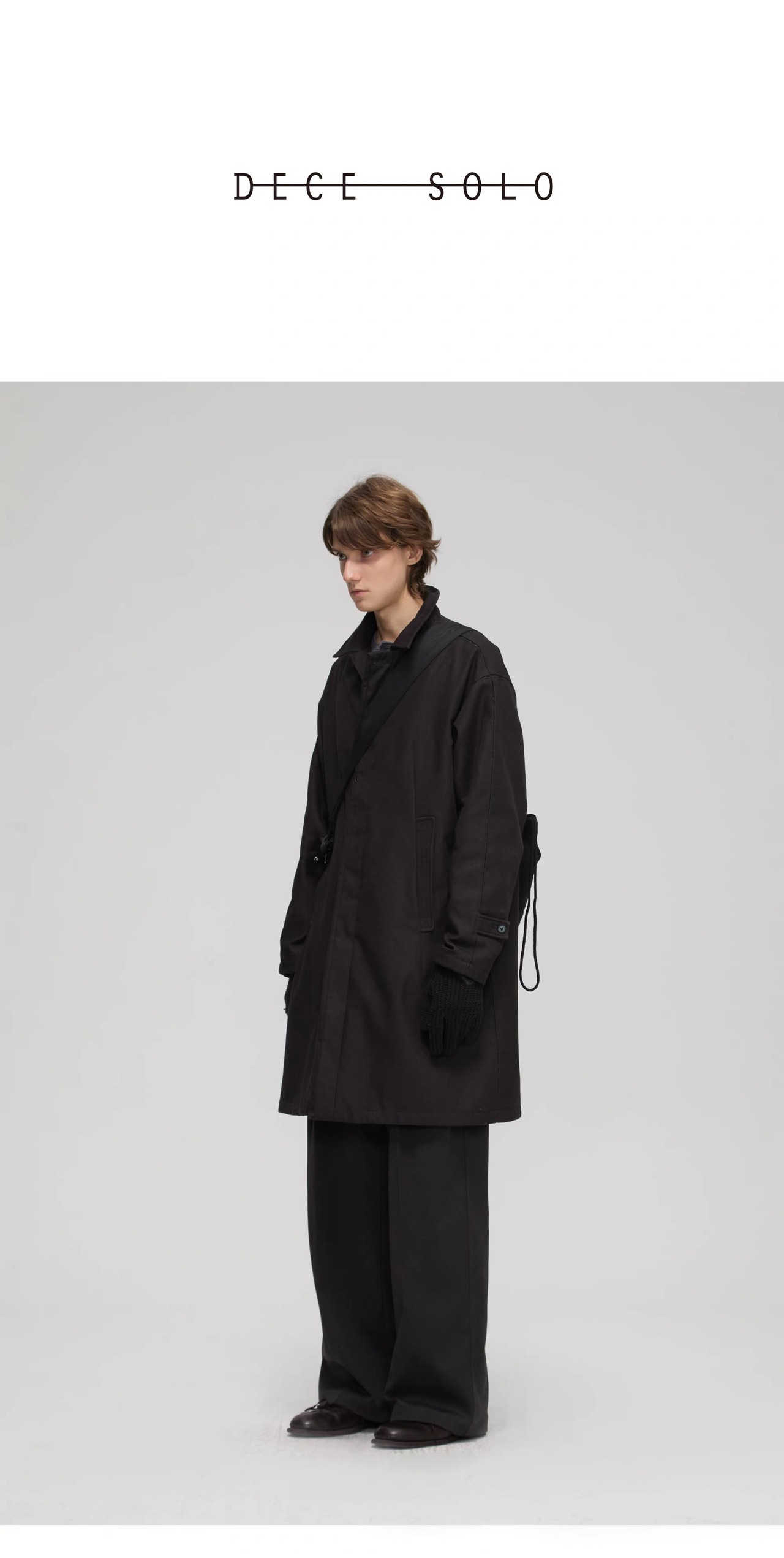 DECESOLO 26AW ルーズシルエットベルベット防風コート