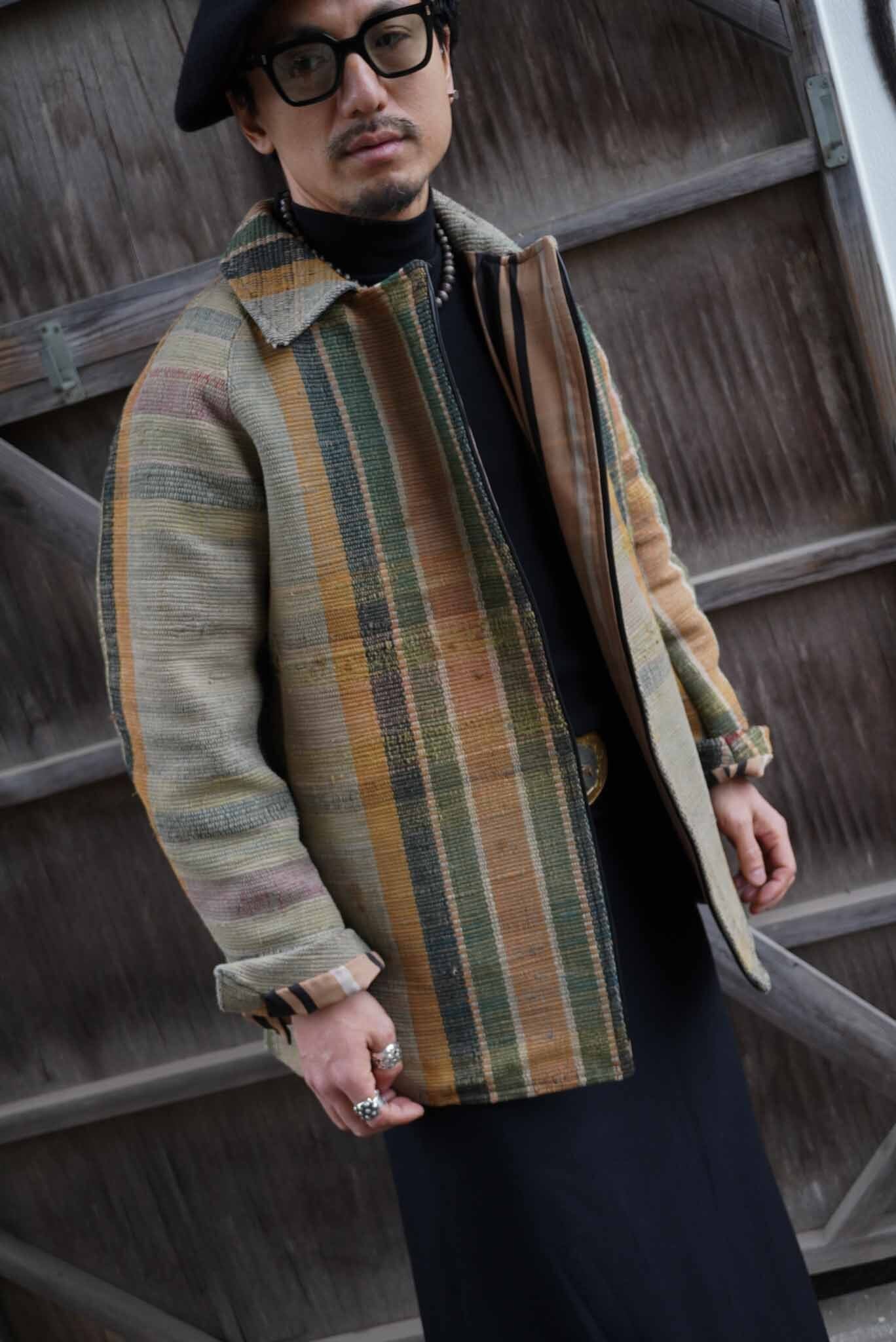 Gauche / ''Amish 裂織り Half Coat'' (221171)