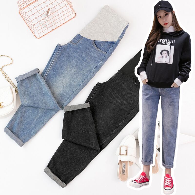 【新作】【送料無料】 ルーズウエストベリールーズパンツ妊娠中グラビダスデニムマタニティジーンズ妊婦ファッション服 expec532162584291