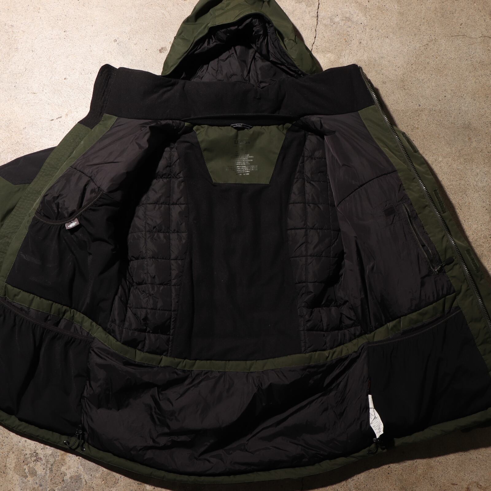 美品 L オリーブグリーン L.L.Bean プリマロフト ダウンジャケット 