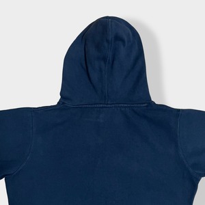 【BLUE84】カレッジロゴ ノートルダム大学 刺繍 ロゴ NOTRE DAME パーカー プルオーバー スウェット 切替 フーディー hoodie M ダークネイビー us古着