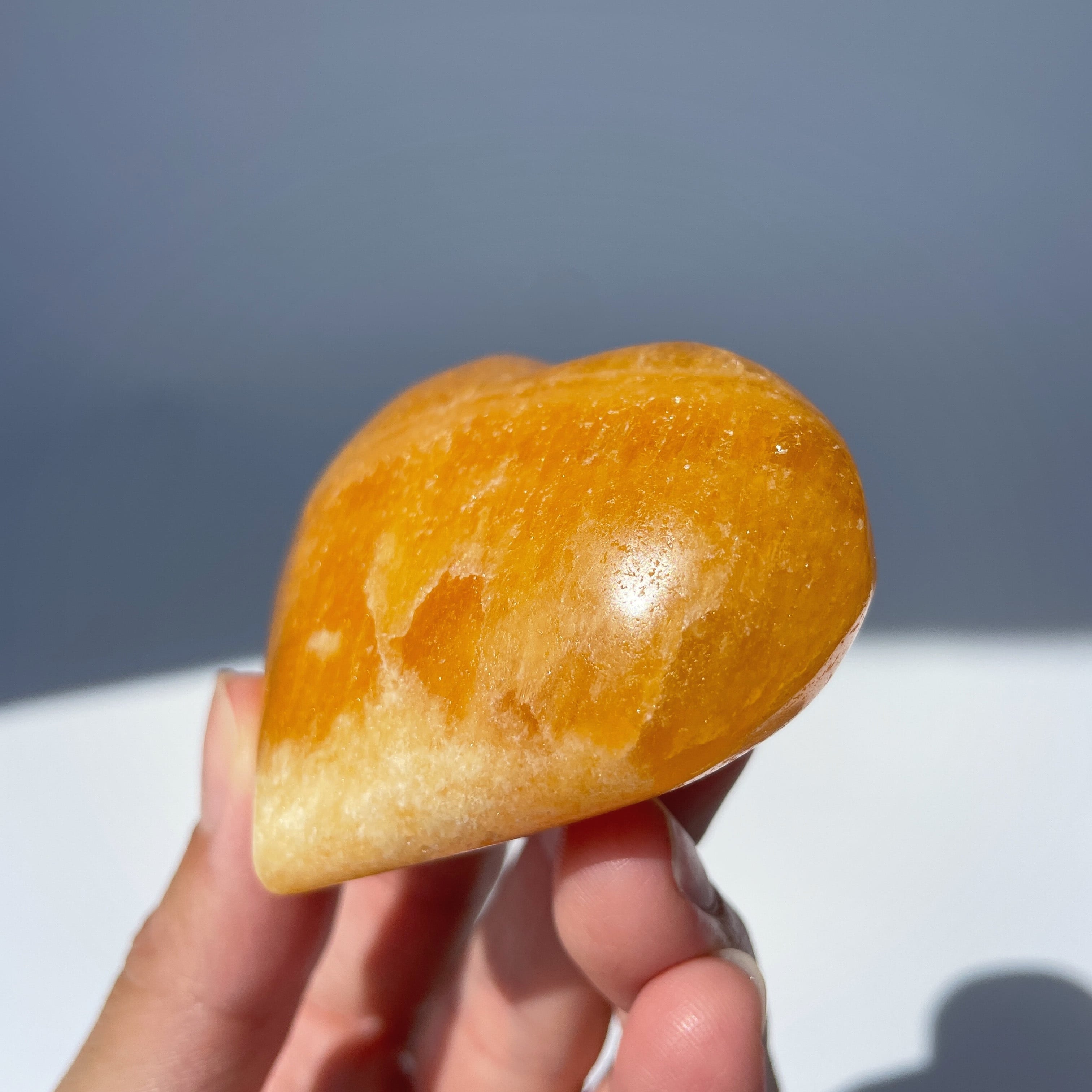オレンジカルサイト ハート型12♡ Orange Calcite ♡天然石・鉱物