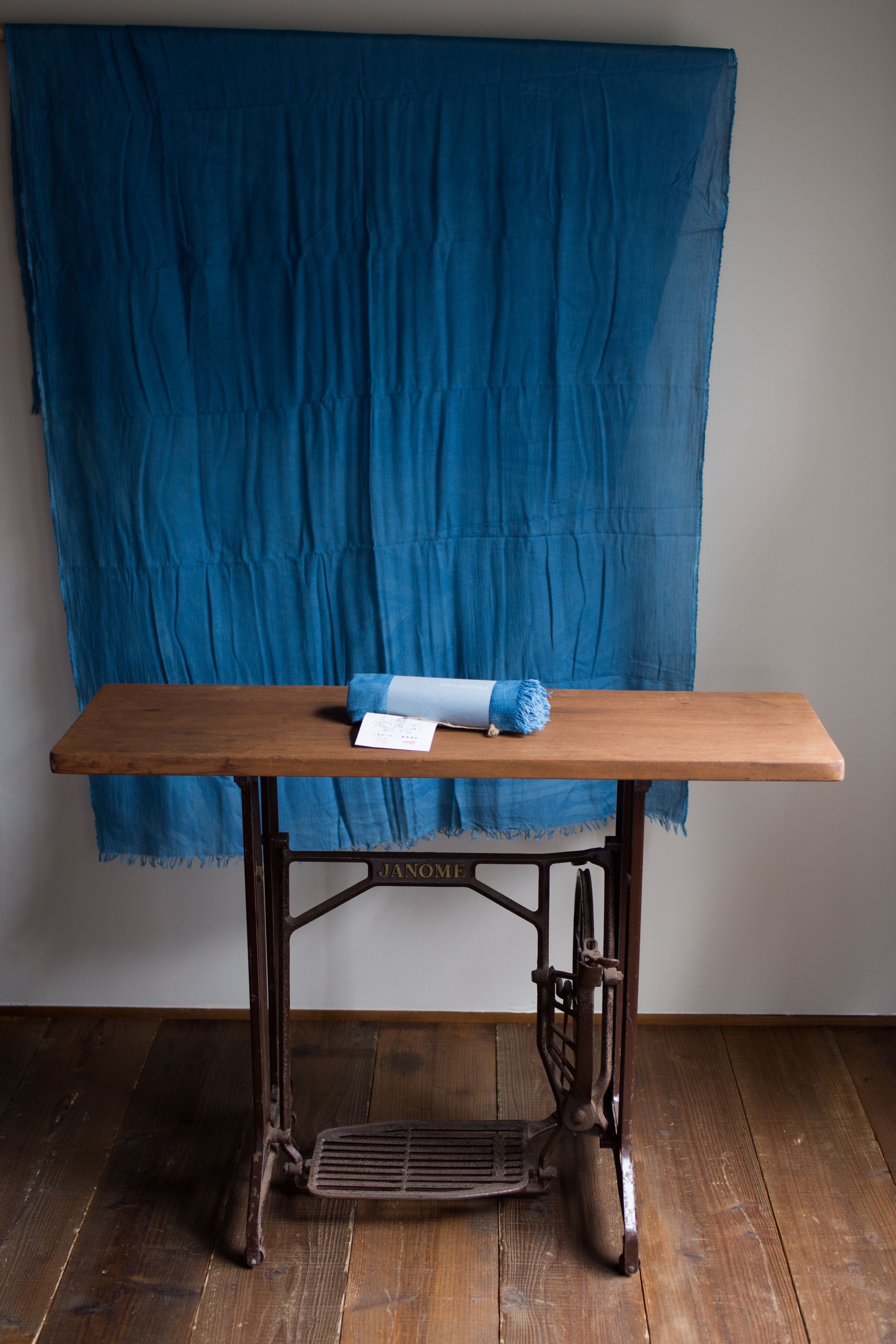 正藍冷染×栗駒商店 ストール 【無地 オーガニックコットン】ガーゼ