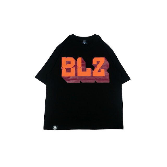 BLOCK "BLZ" BIG T-Shirt [BLACK/ORANGExBURGUNDY]