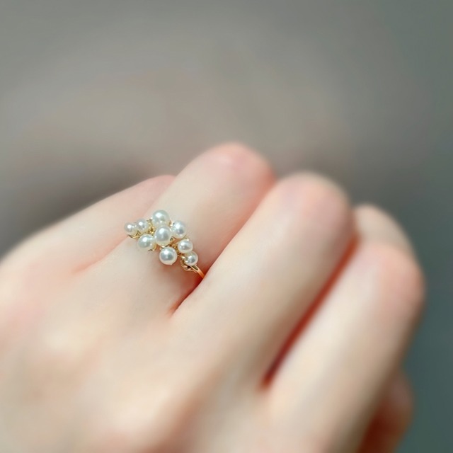 Floral - 淡水パールの指輪