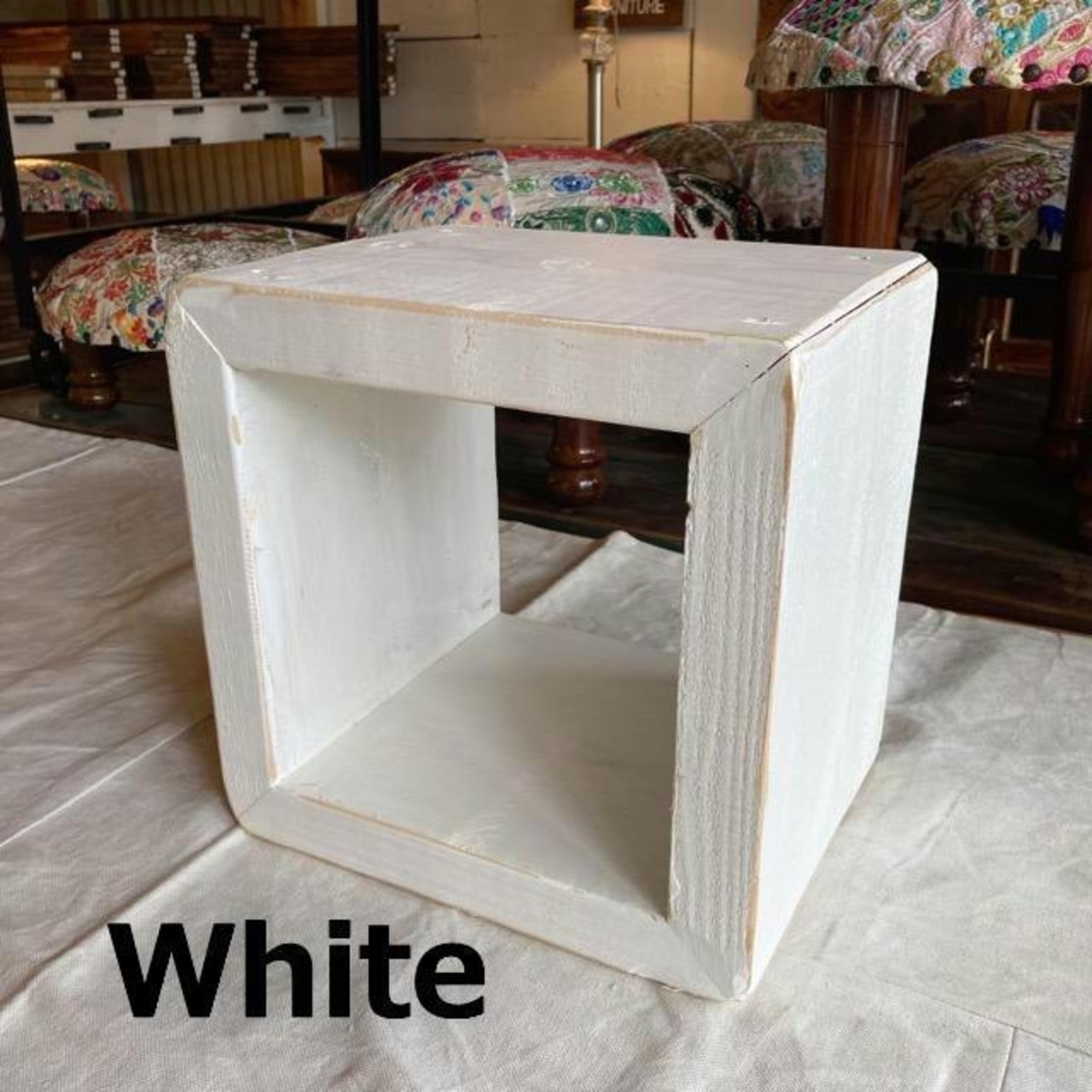 TOPANGA Furniture　カラフルウッドボックス　Sサイズ/グリーン　ピンク　ターコイズブルー　ホワイト　イエロー　レッド　受注生産可能　