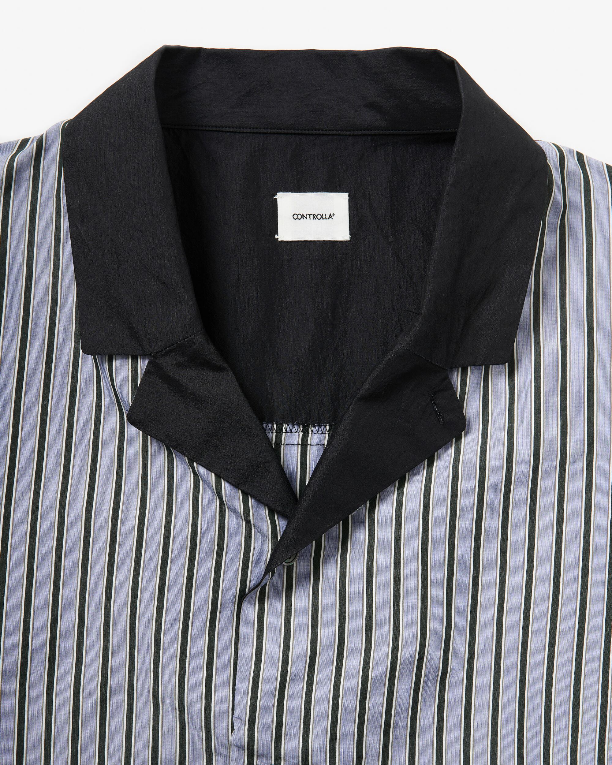 CONTROLLA+silk blend luxury bicolor open collar shirt