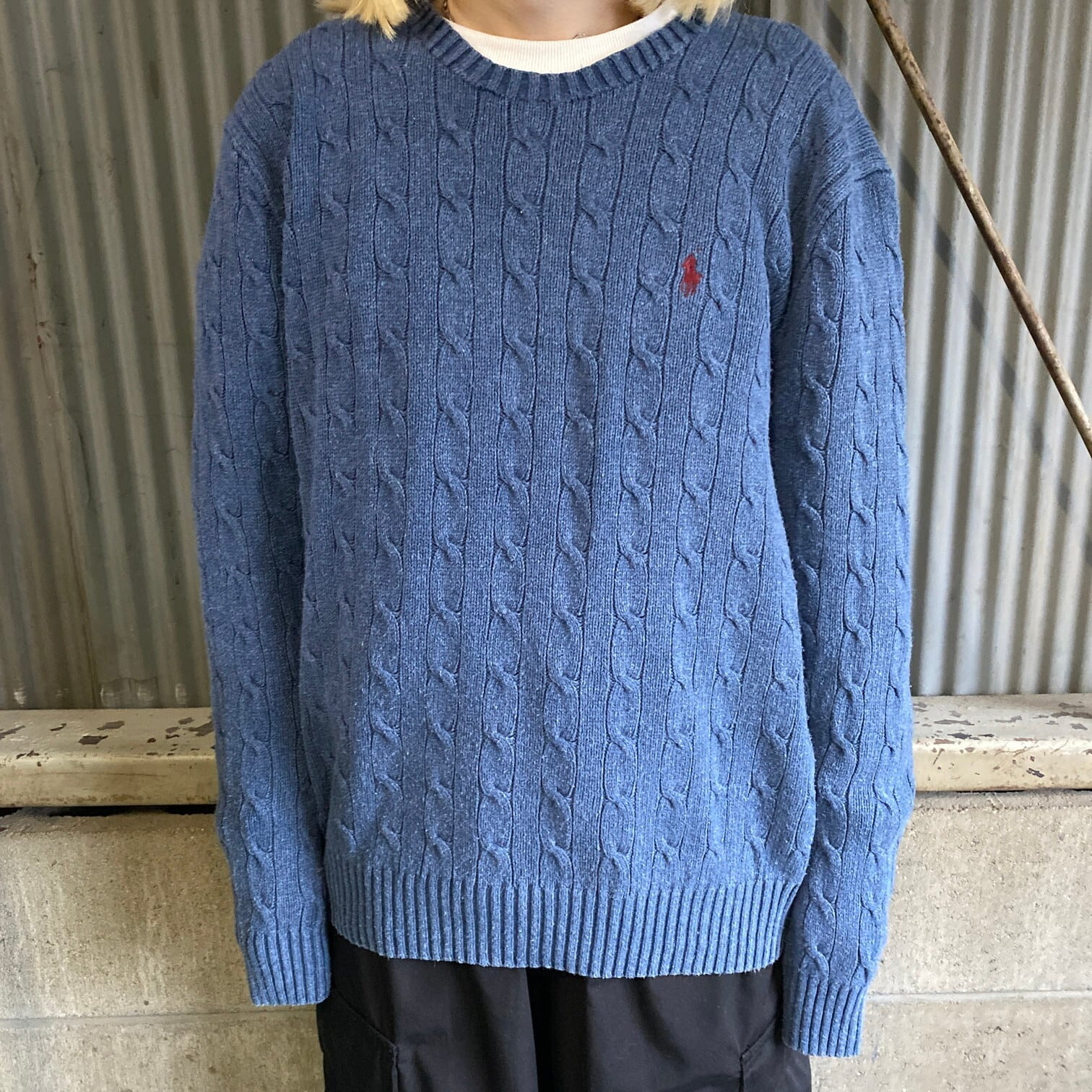 Vintage polo ポロ ラルフローレン ニット ケーブルニット - ニット