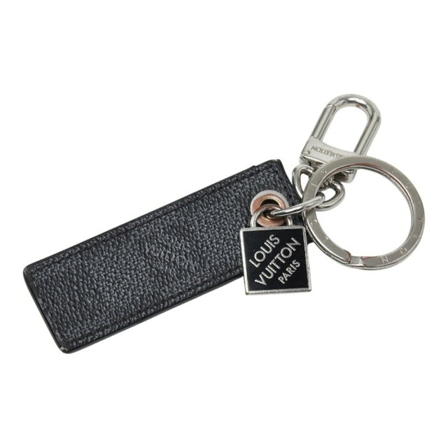 ルイ ヴィトン ダミエ グラフィット ポルト クレ LVタブ キーホルダー キーリング M80223 ブラック グレー PVC メタル メンズ LOUIS VUITTON 【中古】