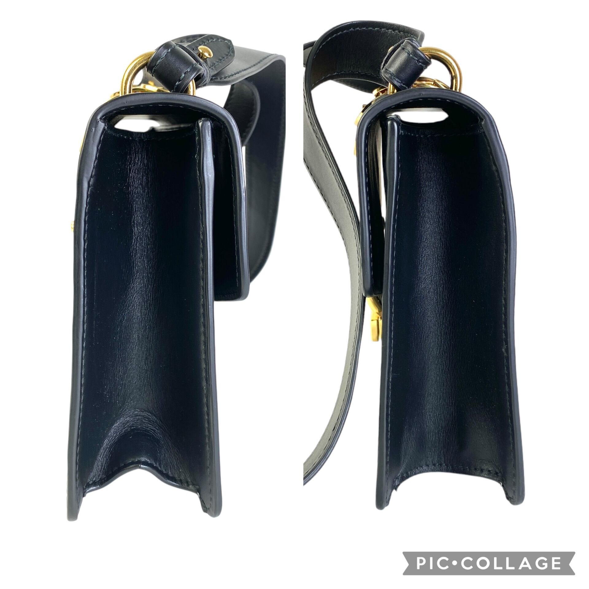 GUCCI / シルヴィ/ショルダーバッグ/レザー/BLK/黒/シェリーライン// グッチシルヴィシェリーラインレザーブラックショルダーバッグ