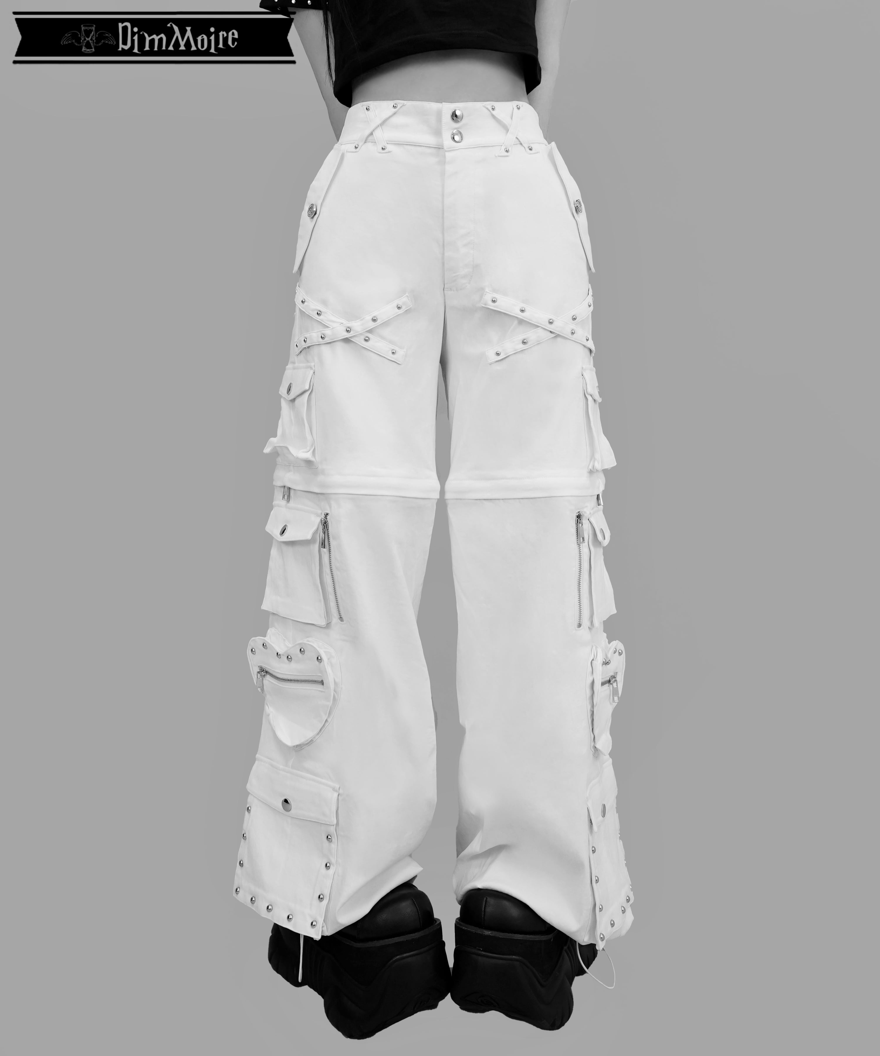 スタッズカーゴパンツ【White】 | DimMoire 