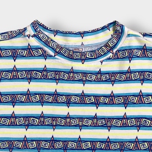 【Crazy Shirts】90s USA製 ロゴ 総柄 オールパターン Tシャツ クレイジーシャツ ハワイ レストラン Duke's Kauai 半袖 us古着