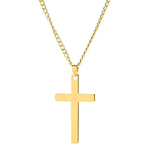 【努力特価】十字架 ネックレス メンズ アクセサリー シルバー ゴールド ブラック チェーン 60cm